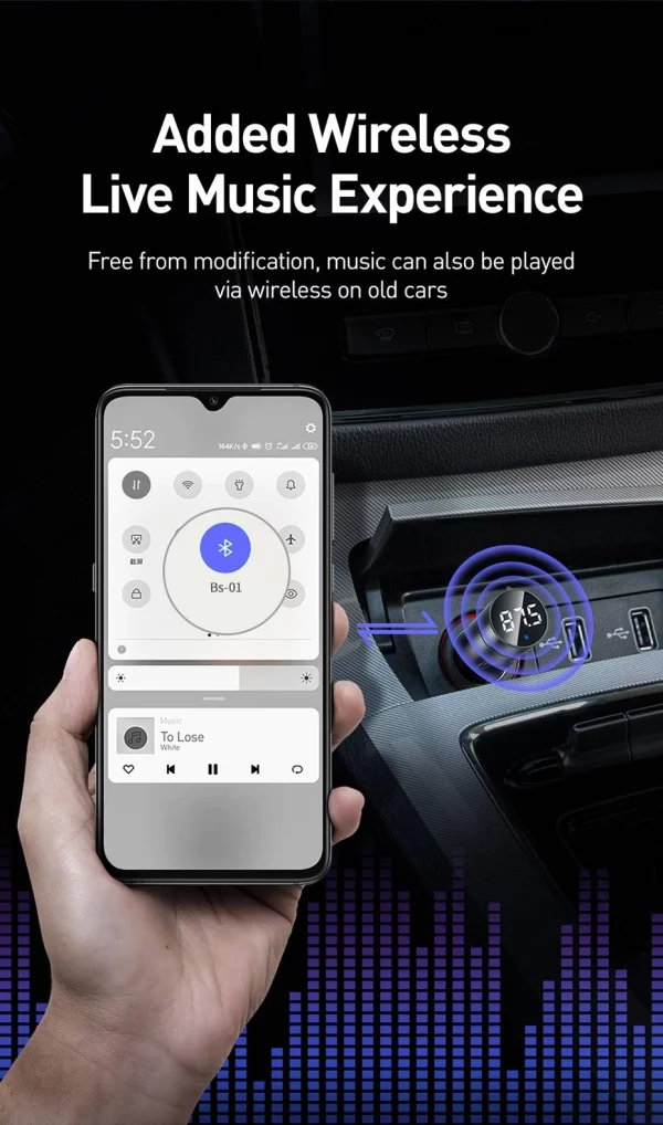 Baseus Energy Column Car Wireless MP3 Charger FM Transmitter - Image 7