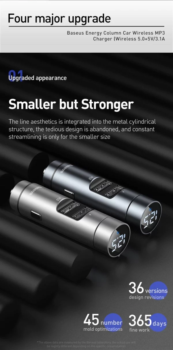 Baseus Energy Column Car Wireless MP3 Charger FM Transmitter - Image 8