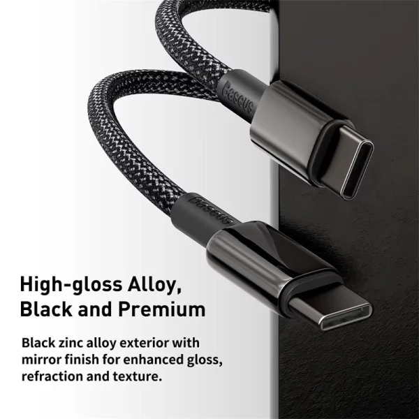 Baseus Tungsten Gold Fast Charging Data Cable Type-C to Type-C 100W - Image 3
