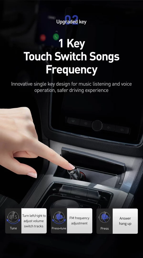 Baseus Energy Column Car Wireless MP3 Charger FM Transmitter - Image 4