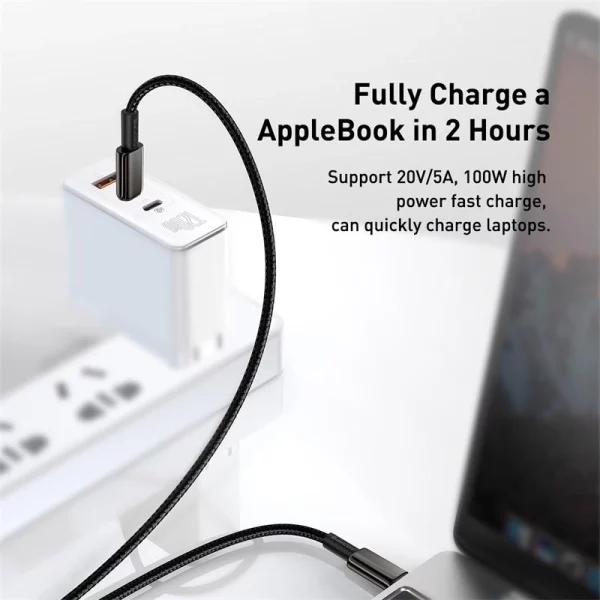 Baseus Tungsten Gold Fast Charging Data Cable Type-C to Type-C 100W - Image 7