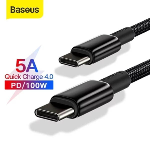 Baseus Tungsten Gold Fast Charging Data Cable Type-C to Type-C 100W