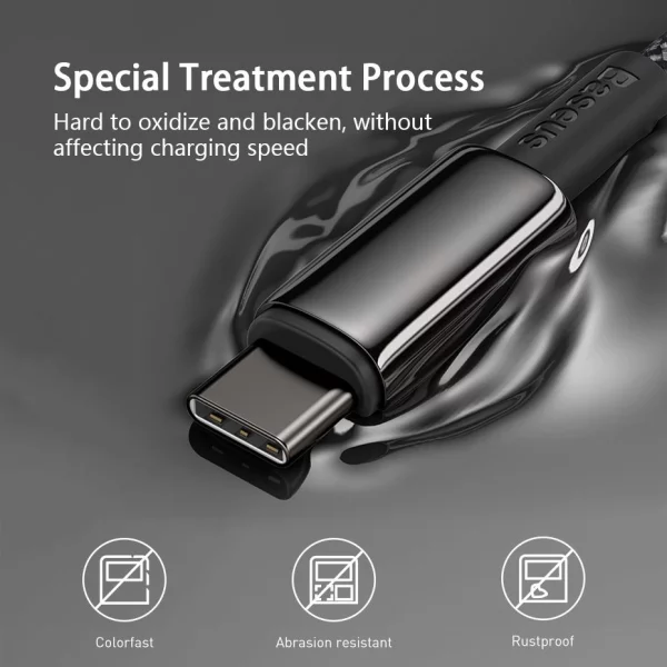 Baseus Tungsten Gold Fast Charging Data Cable Type-C to Type-C 100W - Image 2