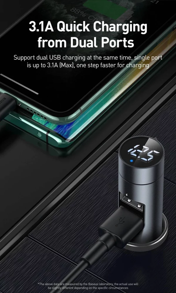 Baseus Energy Column Car Wireless MP3 Charger FM Transmitter - Image 5