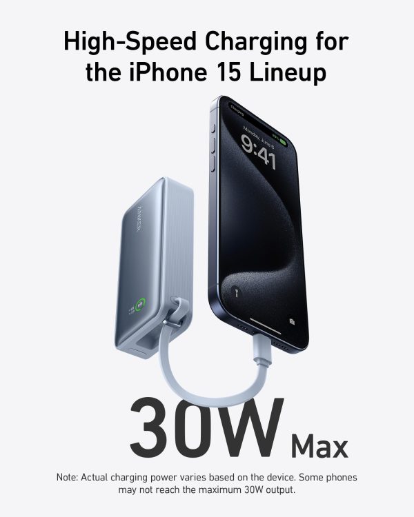 Anker Nano Power Bank (30W, Built-In-USB-C Cable)-blue - Image 3
