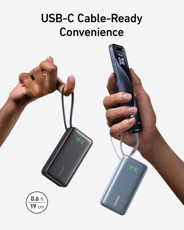 Anker Nano Power Bank (30W, Built-In-USB-C Cable)-blue - Image 4