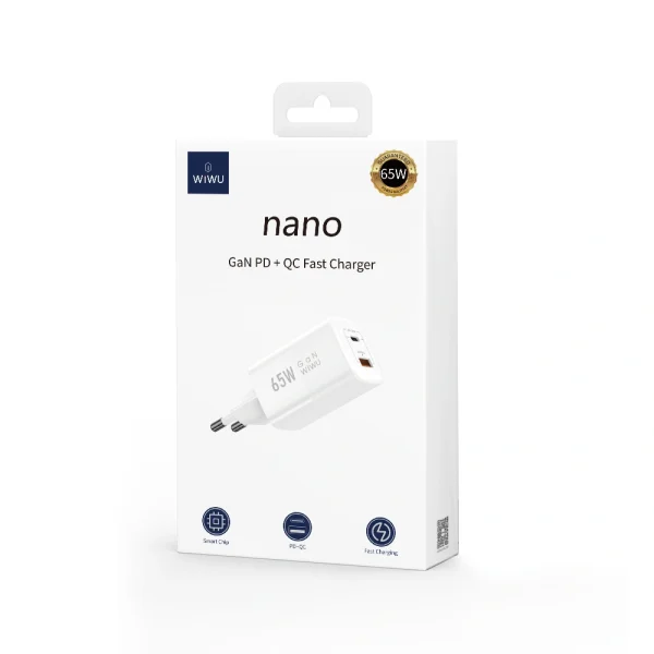 65W PD+QC wall charger/ EU Plug Wi-U012 - Image 3